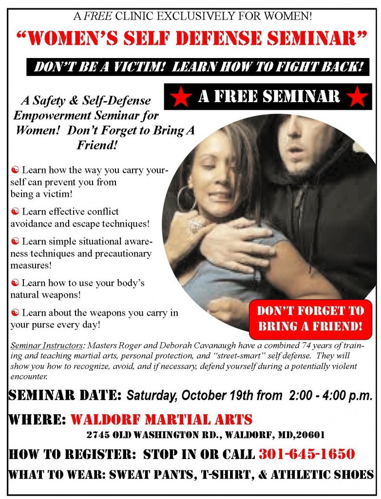 FREE Womens Self-Defense Seminar at Waldorf Action Martial Arts ...